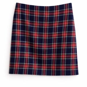 Talbots Petite Tartan Plaid Skirt Red Navy Check Size 2P